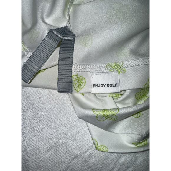 Puma Golf Polo Mattr White Green Spring Sz L Performance Quick Dry Cool Dad Logo - Picture 8 of 14